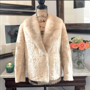 Genuine Platinum Mink and Lamb Fur coat, M